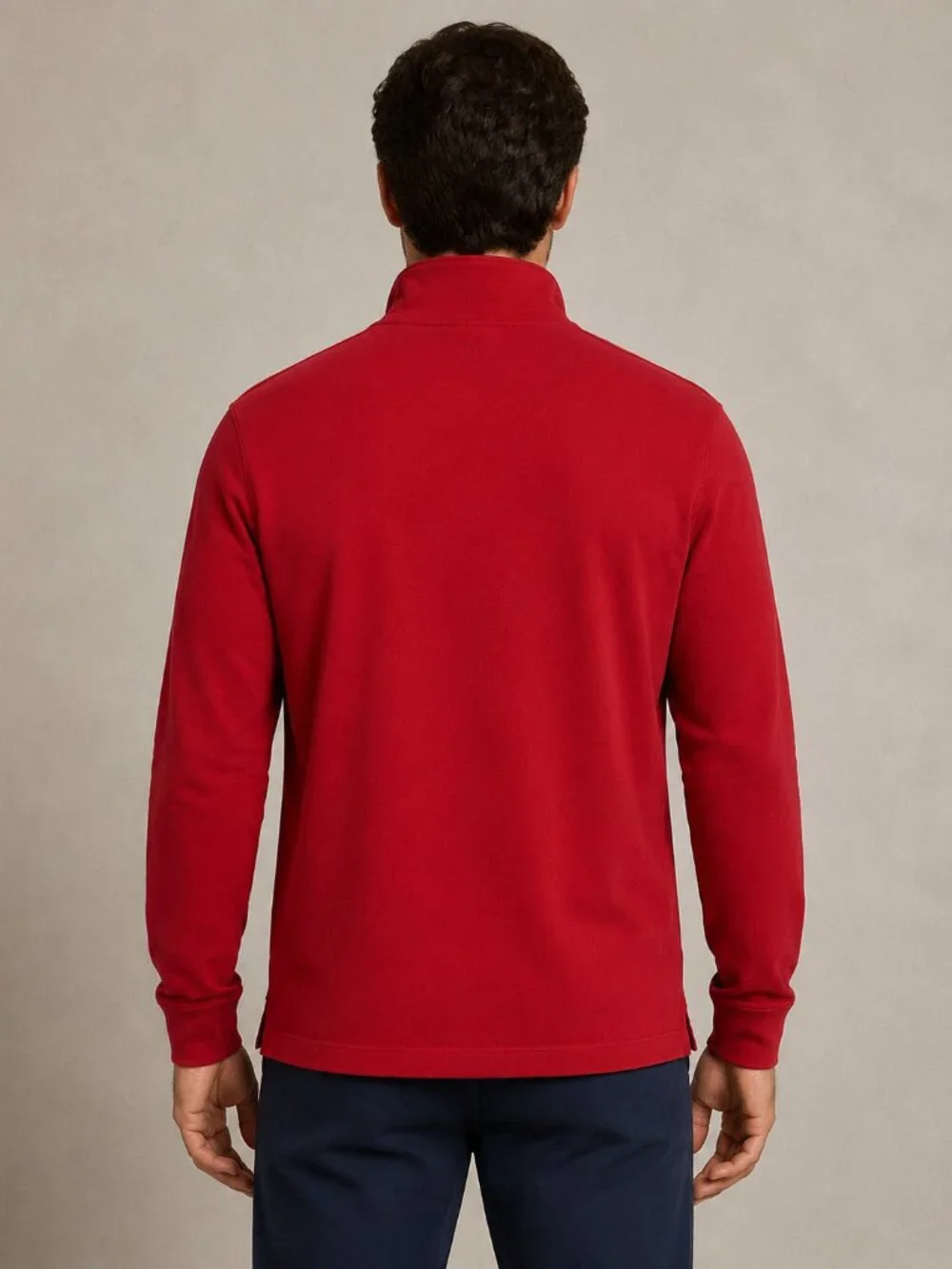 Polo Ralph Lauren Estate Rib Quarter Zip Pullover Men’s L Red Cotton